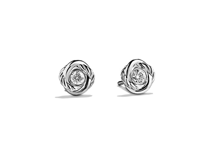 Silver Plated Twisted Solitaire CZ Studded Earring